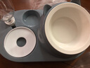 华元宠具华元 猫粮盆狗碗狗盆猫盆猫碗双碗狗狗猫食盆饭盆不锈钢宠物碗猫 水食一体碗（陶瓷款） 御纳蓝-店长推荐 实拍图
