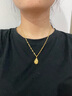 菜百首饰 黄金项链 足金时尚水波纹项链女士款美妆项链 计价 HJ 足金 约2.35g 约40cm 实拍图
