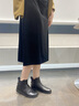 他她（TATA）法式通勤短靴女靴白色加绒牛皮踝靴子单靴秋冬新7BJ44DD3 黑色（单里） 36 实拍图