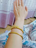 红色年轮两世欢黄金手链女三生三世素圈古法手镯足金手串送女友新年礼物 实心手链【金珠5mm】金约18.9克 实拍图