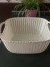 今皓仿藤编镂空收纳筐零食收纳盒 厨房手提塑料篮子桌面长方形收纳篮 中号 实拍图