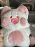 现货嘟嘟喵公仔玩偶嘟嘟猫娃娃毛绒玩具生日礼物抱枕睡新款艾斯德布娃娃送闺蜜女友老婆 嘟嘟猫-白粉色（升级2.0细腻亲肤绒） 40厘米 实拍图