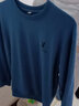 花花公子圆领卫衣男士装春秋冬季款加绒长袖t恤宽松休闲打底衫外套上衣服 蓝色 2XL 实拍图
