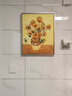 水竞手绘油画梵高装饰画玄关餐厅挂画书房桌面画儿童房卧室壁画背景画 A款向日葵 香槟银环保框 40*50 梵高名画 实拍图