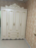 浪漫壹嘉衣柜欧式卧室家用会所法式收纳储物柜子白色烤漆双三开门衣橱雕花 板木结合【欧式双门衣柜】描银 实拍图