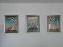艺米 客厅装饰画现代简约壁画沙发背景墙画挂画欧式餐厅麋鹿孔雀有框三联画 发财有路-香槟银框（复式装裱+高透有机玻璃） 55*70均码套装(适合2.5-3.5m沙发墙) 实拍图