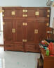 广典红木家具缅甸花梨（学名：大果紫檀）中式实木大衣柜现代中式顶箱卧室储物柜收纳柜 素面顶箱柜1对 实拍图