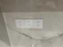 7M国际电工86型超薄钢化玻璃开关插座面板双控墙壁家用一开5五孔USB电源插座 三开双控 实拍图