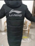 李宁（LI-NING）羽绒服男女同款新品冬季中长款过膝厚防风保暖防泼水运动大码外套 标准黑(大logo)连帽可拆卸 M 170/88A 实拍图