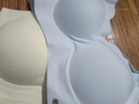 氧心（YANGXIN）2件装夏季吊带背心内衣女聚拢舒适无痕无钢圈文胸超薄收副乳胸罩 卡其+浅蓝【吊带款】 L 实拍图