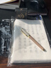英雄（HERO）金属钢笔式毛笔套装小楷软毛笔小学生初学者书法练习笔可替换墨囊软头毛笔生日礼物 泥棕色简约装 实拍图