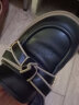 森达（SENDA）甜美乐福鞋女秋季新款商场同款时尚学院真皮厚底单鞋SKC01AA3 黑色 34 实拍图