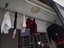 晾温馨晾衣杆单杆阳台顶装固定式晾衣架铝合金晒衣架衣服吊顶防风挂衣架 杆长2.4米【钻石防风】黑色单杆 18-23厘米可调节底座-不包安装 实拍图