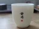 极素茶杯德化羊脂玉功夫茶具小茶杯白玉陶瓷泡茶杯子薄胎白酒杯带字禅意家用客厅个人品茗杯主人杯单杯 黑字凝香杯-静修 实拍图