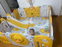 幼贝臣儿童游戏围栏宝宝婴儿爬行学步安全护栏室内游乐场玩具生日礼物 160x160滑梯+摇马 萌鸭黄白款组合围栏 实拍图
