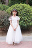 小咔衣浓小女孩公主裙女童花童婚礼蓬蓬纱儿童晚礼服主持人钢琴演出服大童 白色长款 160 实拍图