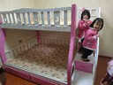 禧龙盛公主床上下铺高低床上下层实木床小户型省空间两层床 粉白色柜梯+包安装+床垫 上宽160下宽180 实拍图
