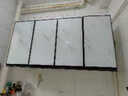博翼 厨房吊柜 壁柜挂柜客厅储物柜墙柜墙壁装饰柜防水阳台浴室收纳柜 生态板白柜+普框金色门 四门无底柜长120宽32高60【包上楼包安装】 实拍图