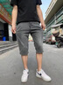 CHARLUOEL牛仔短裤男秋季薄款宽松潮牌韩版透气直筒休闲七分中裤子男士潮流 2156灰色 31 实拍图