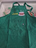 棉麻背带围裙粗布女厨房韩版防油防污反穿衣   双兜茶杯背带绿色 实拍图