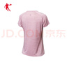 乔丹短袖女t恤夏季透气速干跑步运动圆领T恤上衣 淡紫粉 -1224-透气速干 S 实拍图