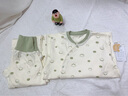欢喜小熊 宝宝秋衣秋裤套装新生儿秋季纯棉内衣分体高腰护肚打底婴儿衣服 棉朵宝宝—绿色 120 (建议4-5岁身高110-120cm) 实拍图