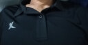 特步短袖T恤男装新款透气耐磨t恤翻领polo衫速干冰丝感休闲运动服上衣 黑色(翻领) M/170 实拍图