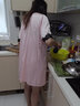 KJ家居性感睡衣女春秋冰丝吊带睡裙夏季短袖睡袍蕾丝睡衣裙两件套装 粉色 XL 实拍图