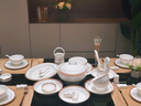 九墨一梵景德镇骨瓷餐具套装家用轻奢高级感全套礼盒乔迁新婚高端陶瓷碗碟 配煲皮箱装【可微波洗碗机】52头 实拍图