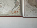 欧式复古地图：中国+世界地图挂图（1.5米*1.1米 仿古地图装饰画挂画 仿红木挂杆 套装2张） 实拍图