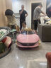 WORK BABY儿童奔驰电动车四轮汽车1-7岁带遥控宝宝男女小孩玩具可坐人礼物 浅粉+双驱硬座+遥控+无轮灯 电力驱动 实拍图