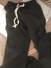 杉努裤子男士春夏季薄款休闲学生宽松大码运动束脚青少年卫长裤 K04黑色常规（直筒） M 实拍图