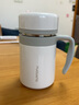 富光卓然保温杯真空带把手大容量杯子办公泡茶杯男商务水杯子家居馆 白色 420ml 实拍图