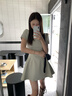GARNUO绿色短袖连衣裙子女夏季法式气质小个子高级感礼服裙收腰显瘦短裙 绿色【短袖短款】 S【80-100斤】 实拍图