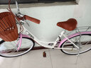 ICOLOUR自行车女成人女士男通勤上班单车轻便款亲子学生复古公主车 尊享粉【变速-实心胎不怕扎】 26寸【适合身高：155-175cm】 实拍图