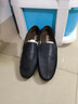 水木苒豆豆鞋男夏季韩版潮流英伦男鞋皮鞋休闲鞋子男驾车一脚蹬懒人乐福 黑色 #42 实拍图