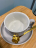SUCCOHOMEWARE 欧式咖啡杯套装高档陶瓷杯礼盒装带托盘轻奢办公室家用下午茶杯 灰色一杯碟勺 实拍图