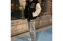 唐号 棒球服外套男美式复古潮牌拼接外套男秋季新款宽松百搭嘻哈夹克 黑色 XL 实拍图