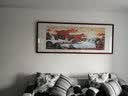 鸿怡轩 山水画办公室客厅新中式装饰国画靠山图挂画沙发背景墙壁画书房 款式三：《鸿运当头》 六尺实木装框：225*88cm【有机玻璃】 实拍图