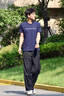 Calvin Klein Jeans夏季男女情侣中性年轻ck多色印花透气修身短袖T恤J320931 CHW-深邃蓝 XL （推荐160-175斤） 实拍图