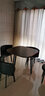 爱杺居 洽谈桌椅组合小圆桌子阳台休闲桌椅办公商务谈判桌接待桌椅简约北欧风小餐桌 胡桃色圆桌灰色布椅一桌四椅 实拍图