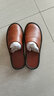 熙慕莱 牛皮拖鞋男凉拖鞋女拖鞋真皮情侣包头家居春秋冬季防滑 棕色(男鞋) 39-40 码【27】 实拍图
