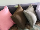 南极人（Nanjiren）加厚亚麻纯色抱枕简约客厅沙发靠垫汽车办公室腰枕床头大靠枕腰垫 气质灰(加厚素色亚麻) 50X50cm抱枕套（含芯） 实拍图