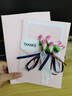 艾晴手贺立体花束贺卡教师节送老师礼物女高级感谢情人书信手写母亲A4生日 A4大尺寸 淡蓝色 thanks 实拍图