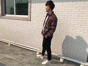 花花公子衬衫男春秋夏季新款百搭工装宽松长袖男士外套帅运动休闲衬衣男装 红灰 L 实拍图