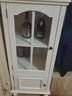 诗情木语实木美式酒柜客厅装饰边柜靠墙红酒柜家用轻奢玻璃小酒柜一体靠墙 象牙白高款酒柜左开门 加厚玻璃 单门 实拍图