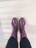 雨牧 日式成人雨鞋女中筒雨靴时尚水鞋防滑防水套鞋耐磨水靴轻便胶鞋 紫色 36 实拍图