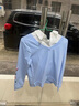 千语淇 2025秋装新款宽松长袖t恤女百搭打底衫卫衣刺绣娃娃领假两件上衣 蓝色 XL 建议115-125斤 实拍图