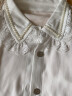 MIKIBANA 米可芭娜设计感钉珠雪纺衬衫蕾丝娃娃领夏装新品 D12 白 M 晒单实拍图