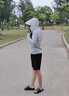 梦多福防晒衣女夏季男女冰丝电瓶车防晒骑行防紫外线修身高弹户外防晒服 浅灰-【可拆帽檐】 适用于80-140斤（冰感） 实拍图